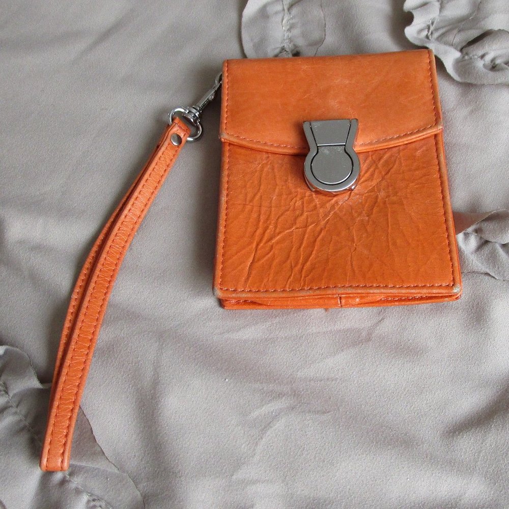 genuine leather wristlet wallet